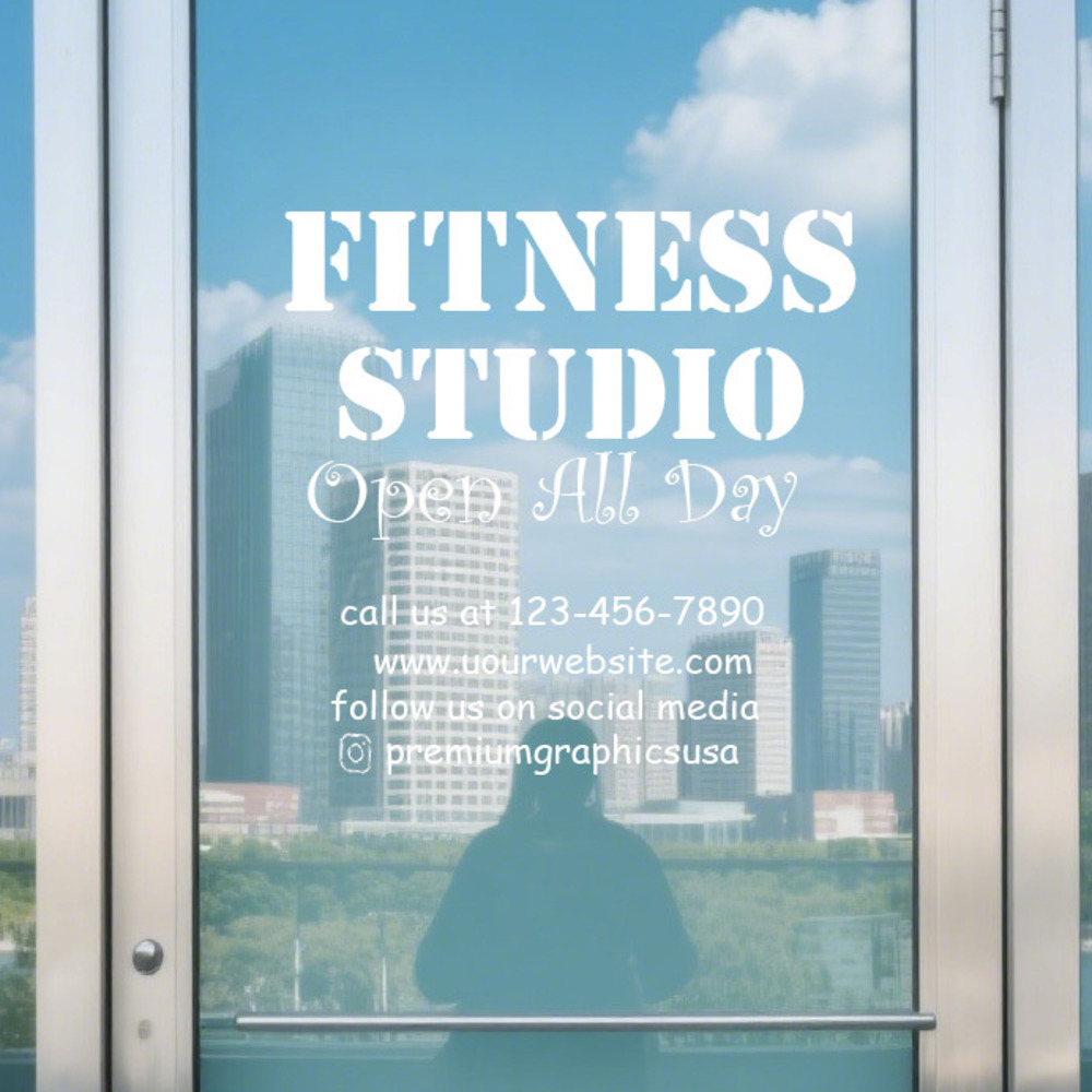 Pilates Yoga Or - Customizable Studio Window Decal / Your